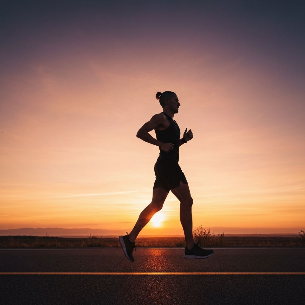 Coureur au lever du soleil